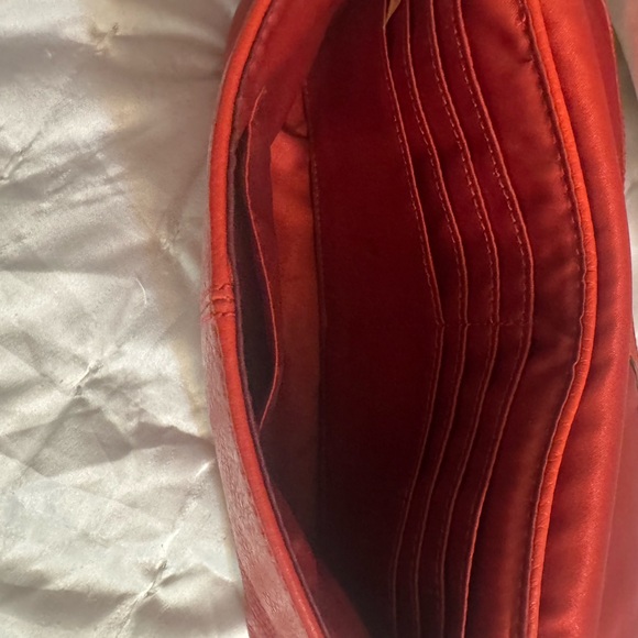 Coach Vermillion Red Leather Wristlet (fits phone) - Picture 8 of 9